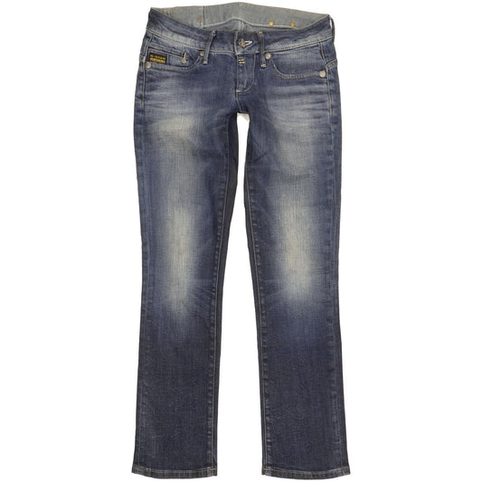 G-Star Women Blue Straight Slim Stretch Jeans W26 L29