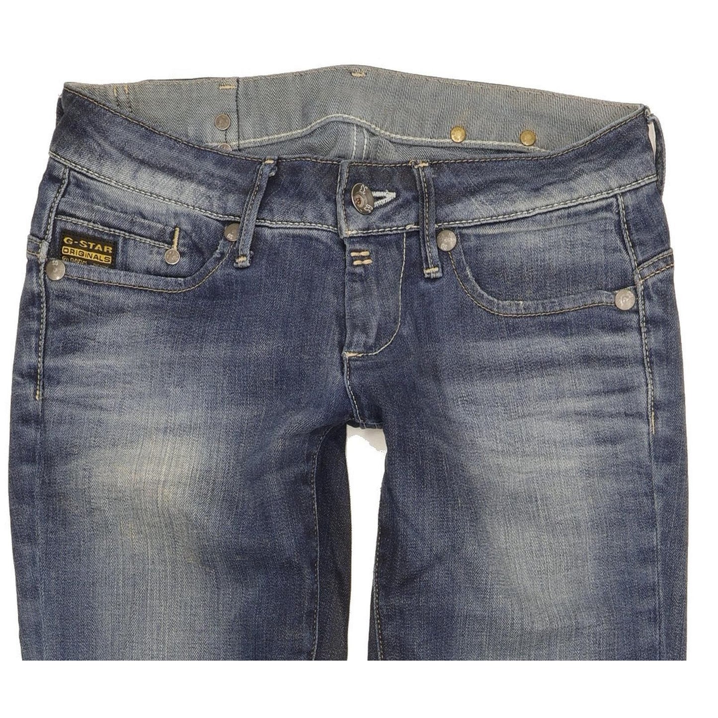 G-Star Women Blue Straight Slim Stretch Jeans W26 L29