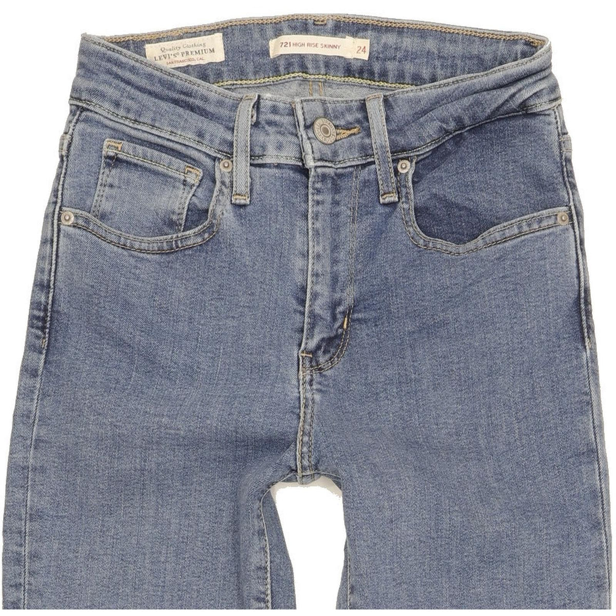 Levi's 721 Women Blue Skinny Slim Stretch Jeans W24 L30