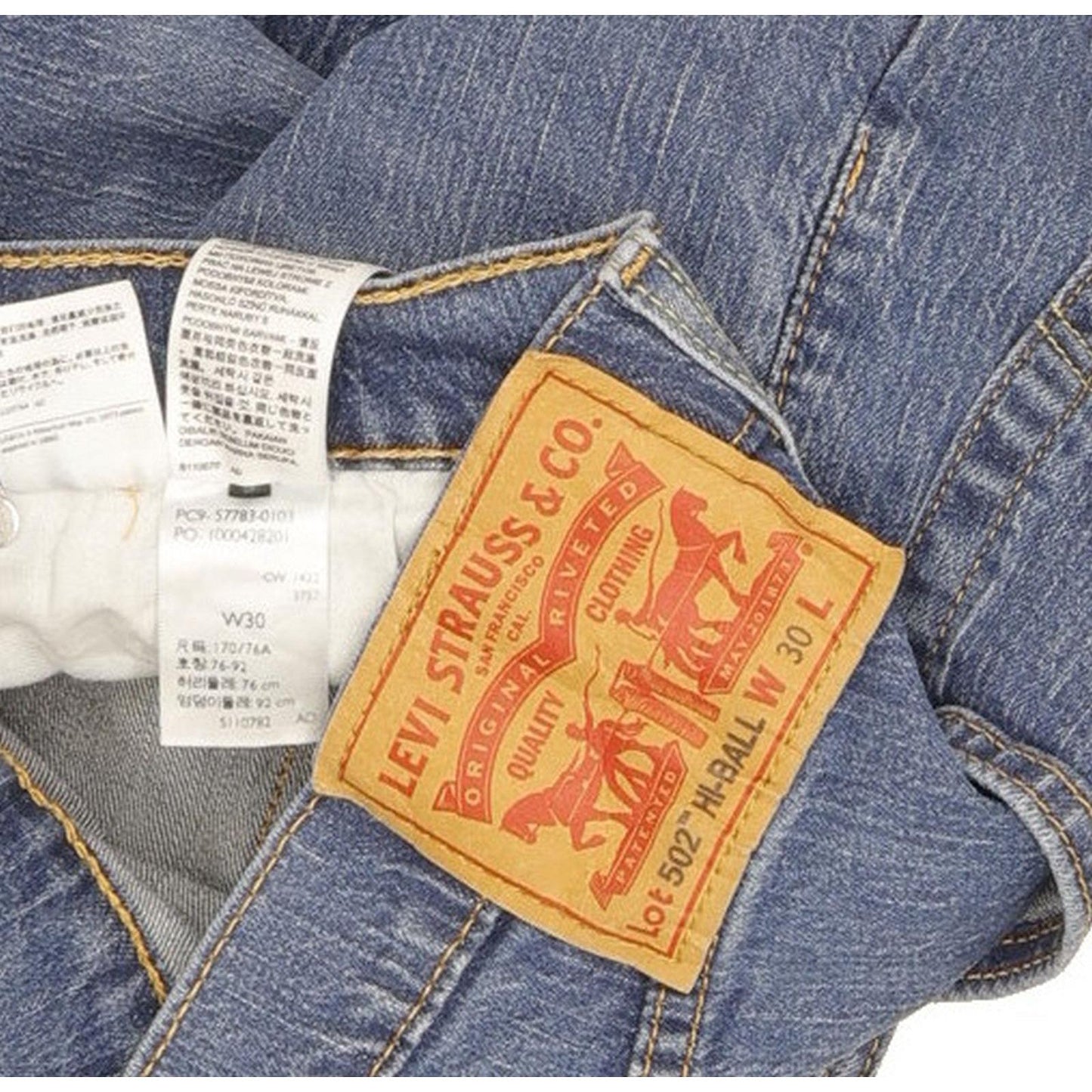 Levi's 502 Hi-Ball Women Blue Tapered Regular Stretch Jeans W30 L29
