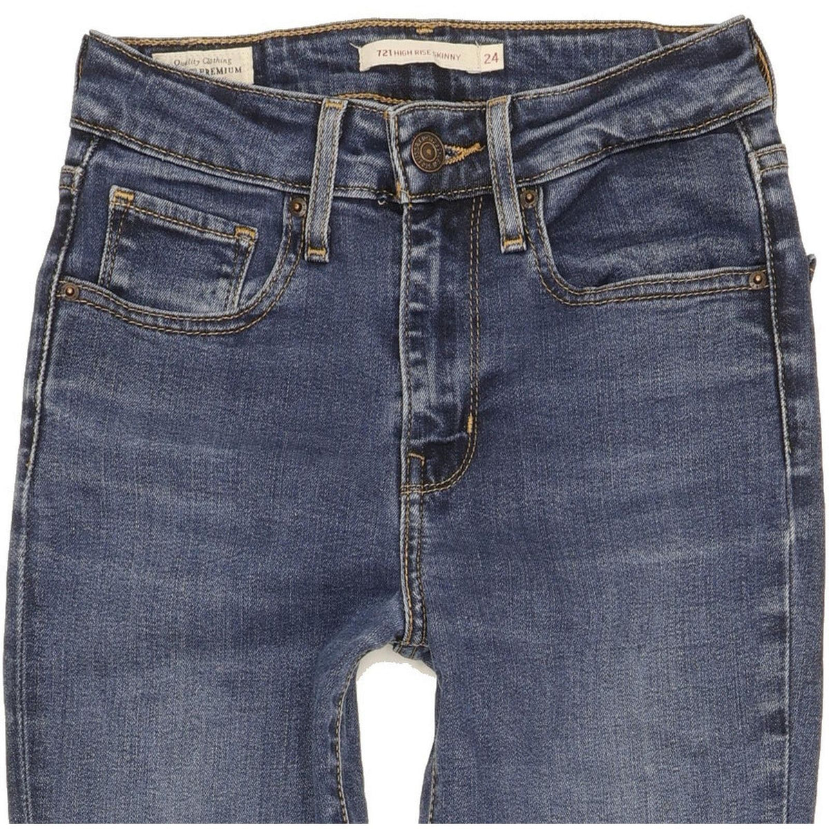 Levi's 721 Women Blue Skinny Slim Stretch Jeans W24 L32