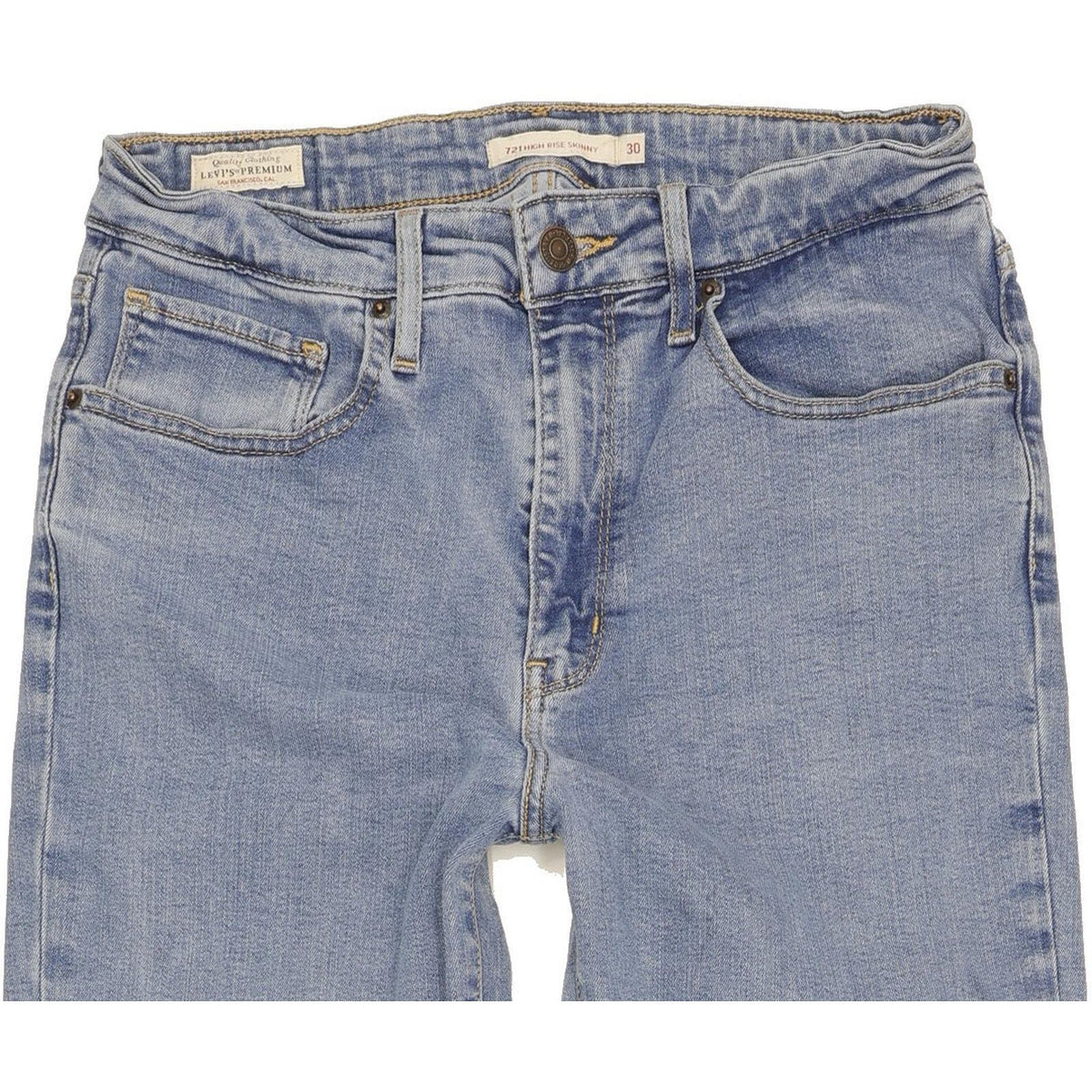 Levi's 721 Blue Skinny Slim Stretch Jeans High Waisted W30 L32