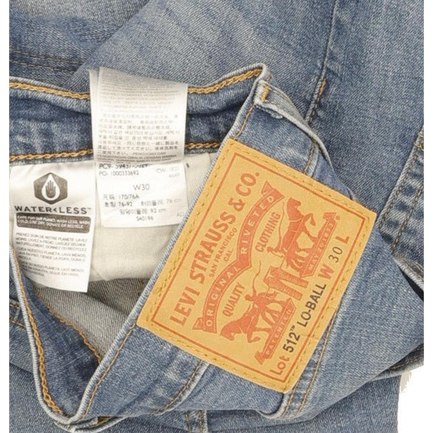 Levi's 512 Lo-Ball Men Blue Tapered Slim Stretch Jeans W30 L31