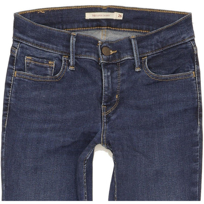 Levi's 710 Super Women Blue Skinny Slim Stretch Jeans W26 L32