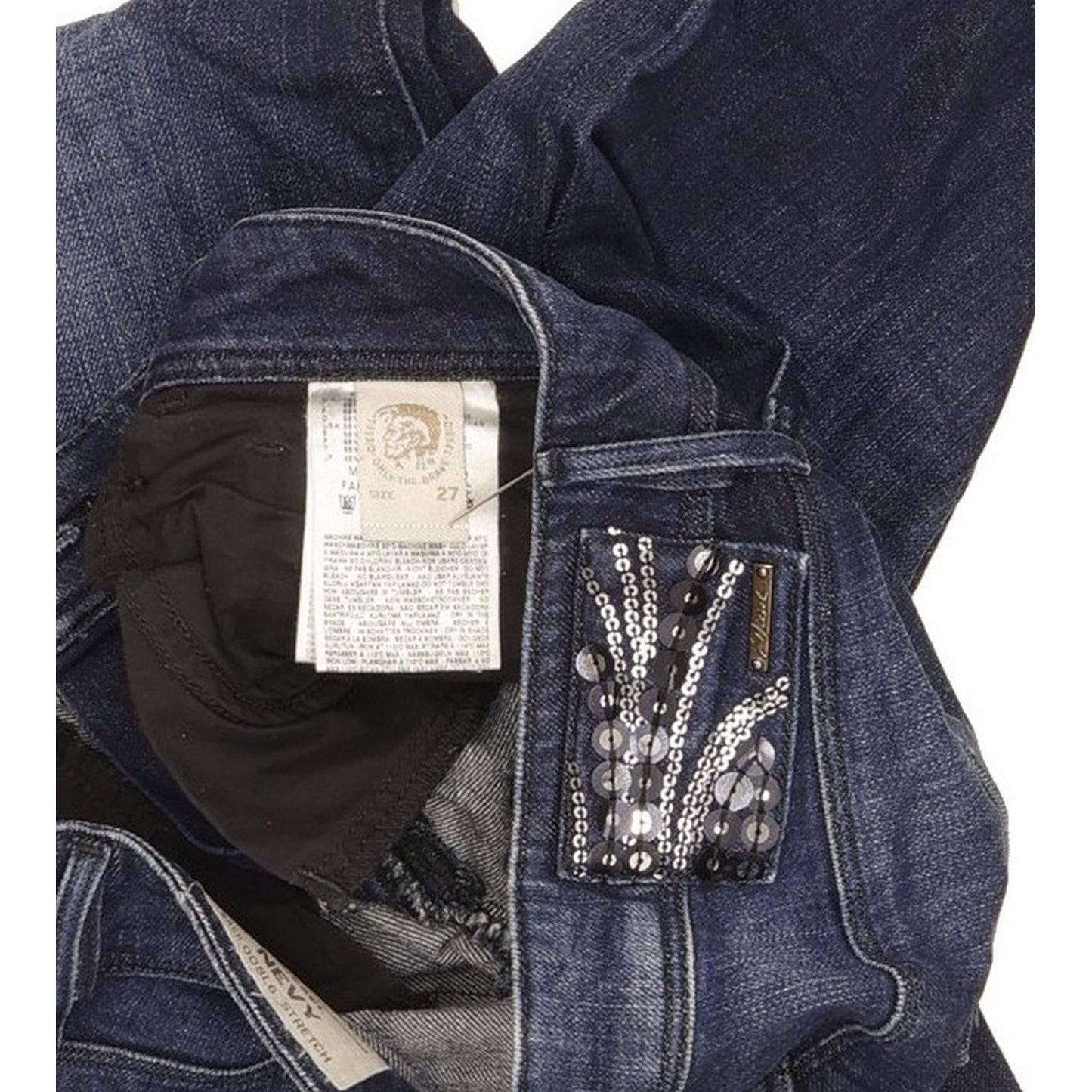 Diesel Nevy 008L6 Women Blue Skinny Slim Stretch Jeans W27 L32