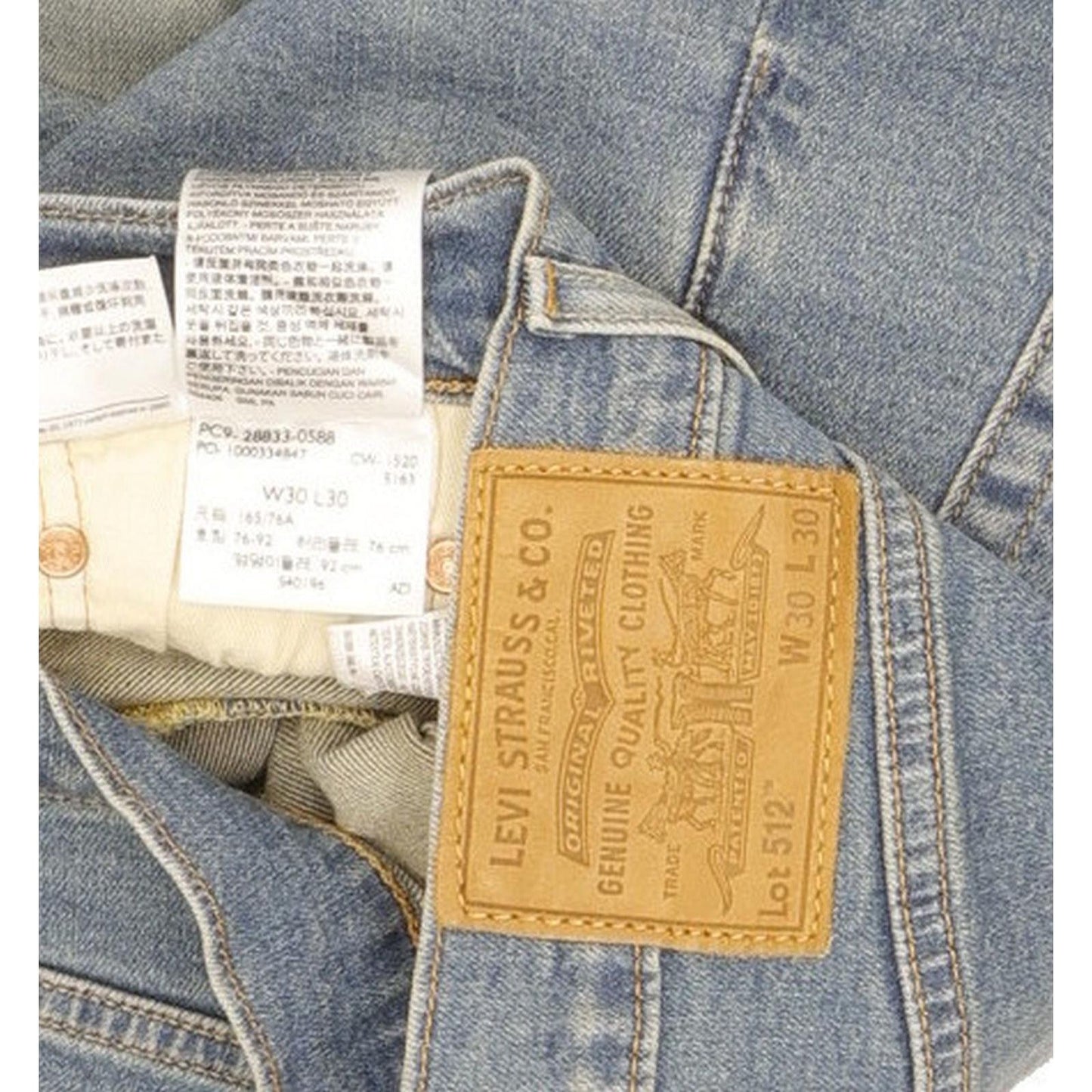 Levi's 512 Men Blue Tapered Slim Stretch Jeans W30 L29