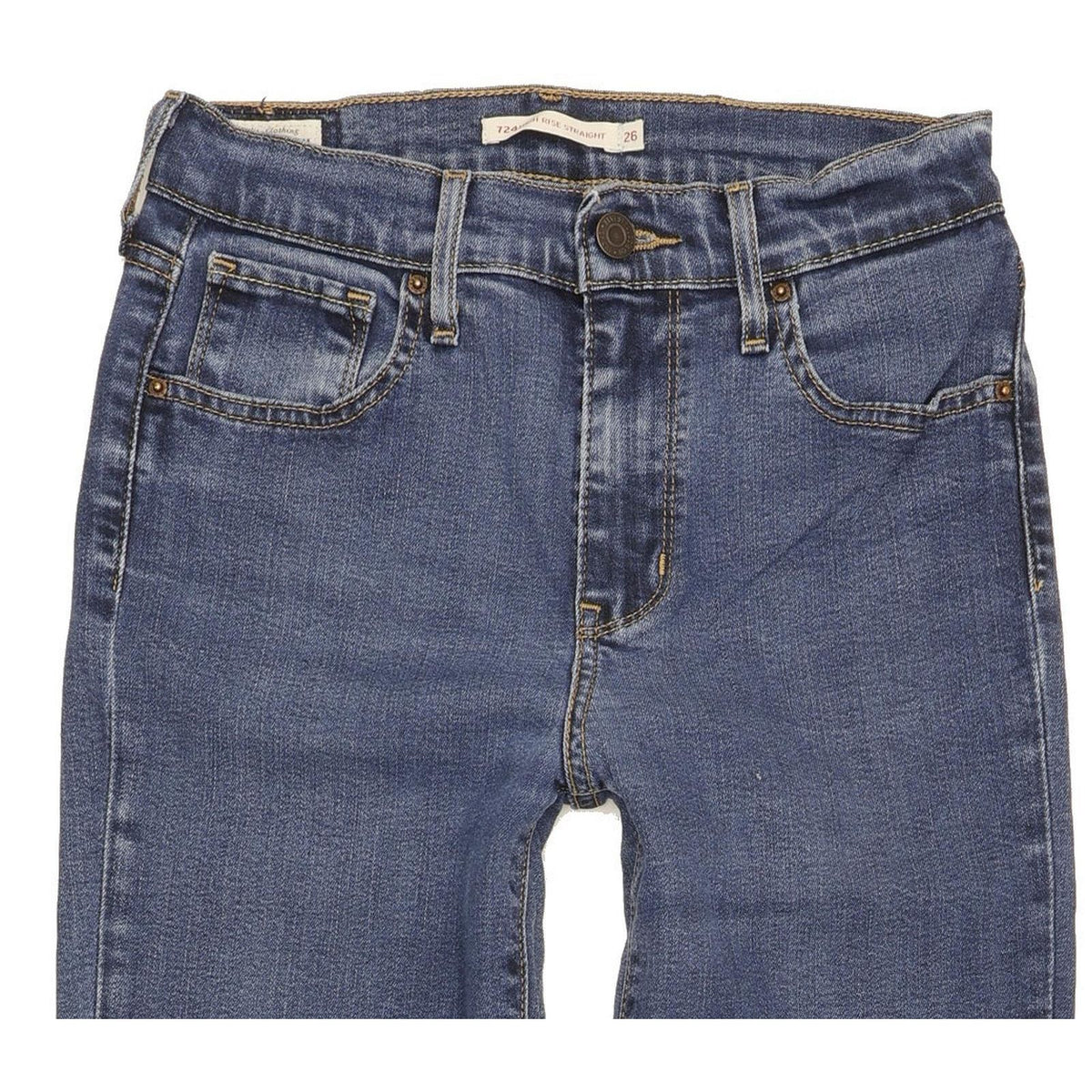 Levi's 724 Women Blue Straight Slim Stretch Jeans W26 L29