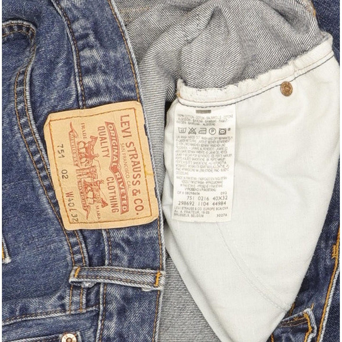 Levi's 751 Men Blue Straight Regular Jeans W40 L32