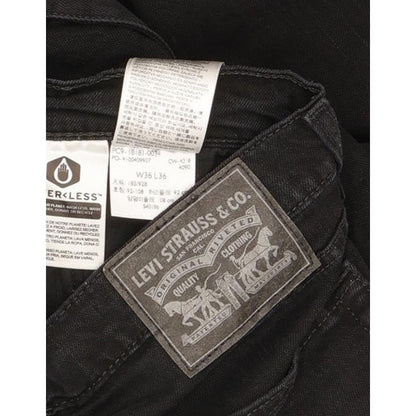 Levi's Men Black Straight Regular Stretch Jeans W36 L35
