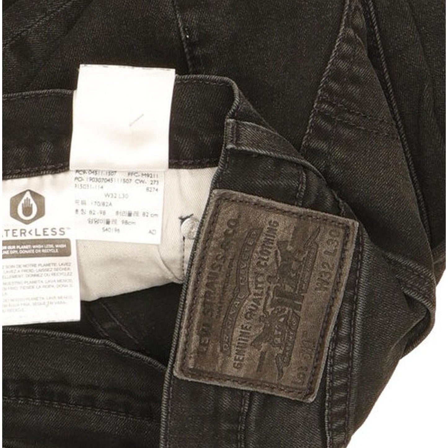 Levi's 511 Men Black Straight Slim Stretch Jeans W32 L27