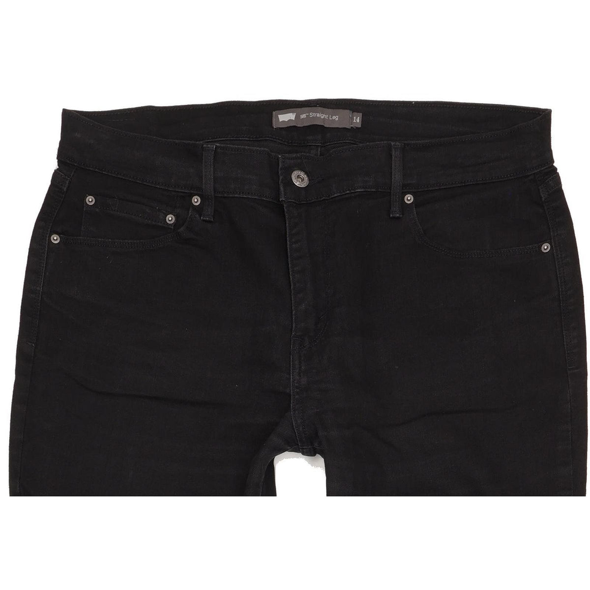 Levi's 505 Black Straight Regular Stretch Jeans High Waisted W32 L30