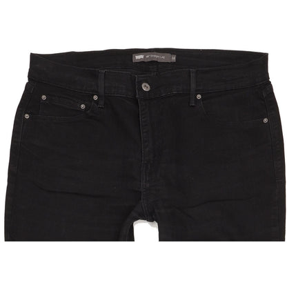 Levi's 505 Black Straight Regular Stretch Jeans High Waisted W32 L30