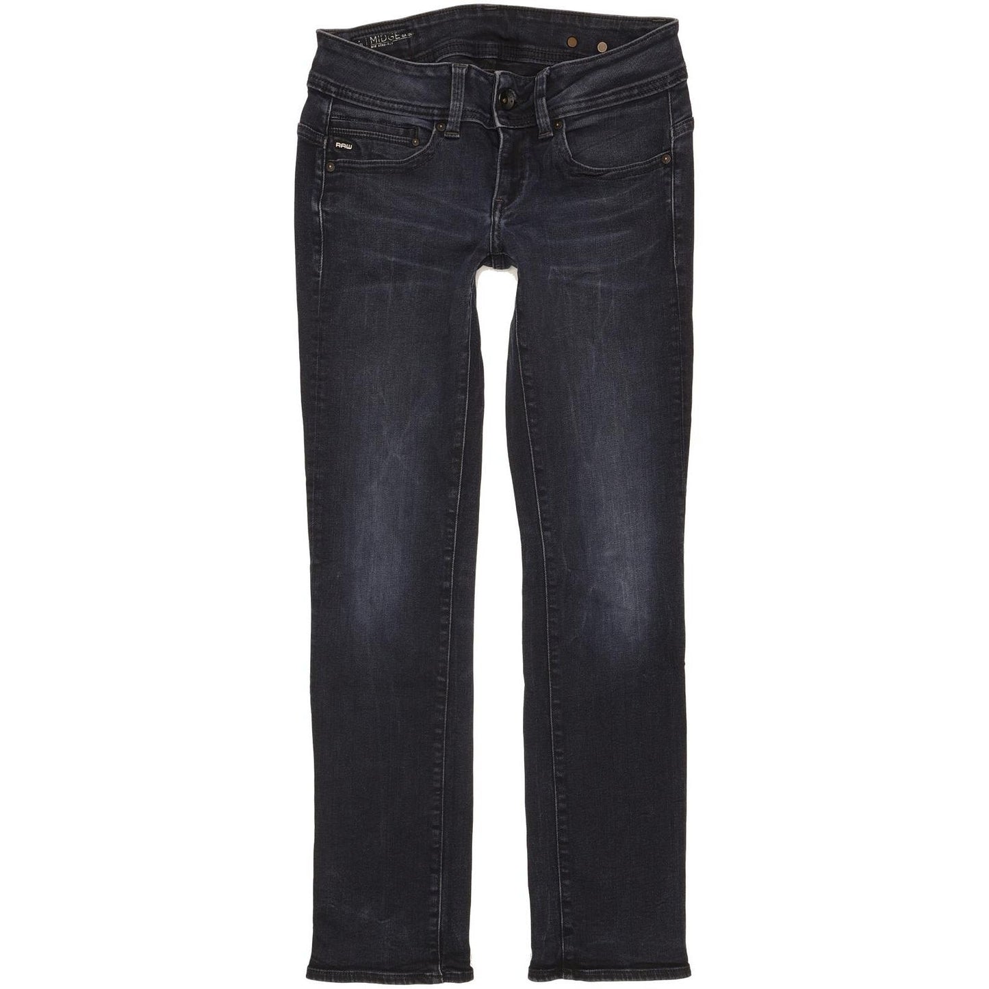 G-Star Midge Saddle Women Navy Straight Slim Stretch Jeans W28 L30