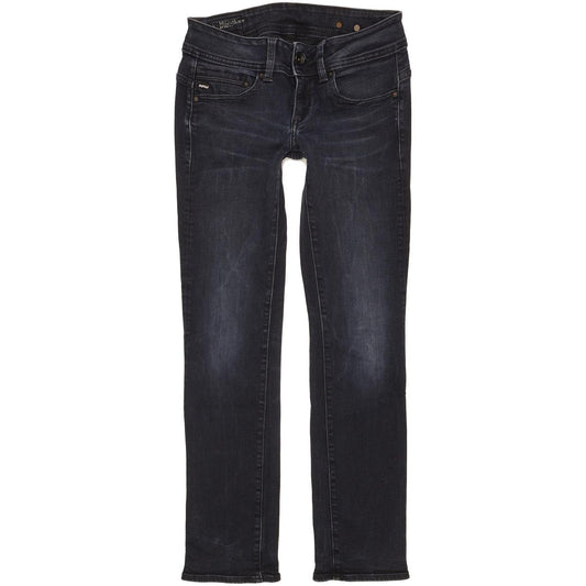 G-Star Midge Saddle Women Navy Straight Slim Stretch Jeans W28 L30