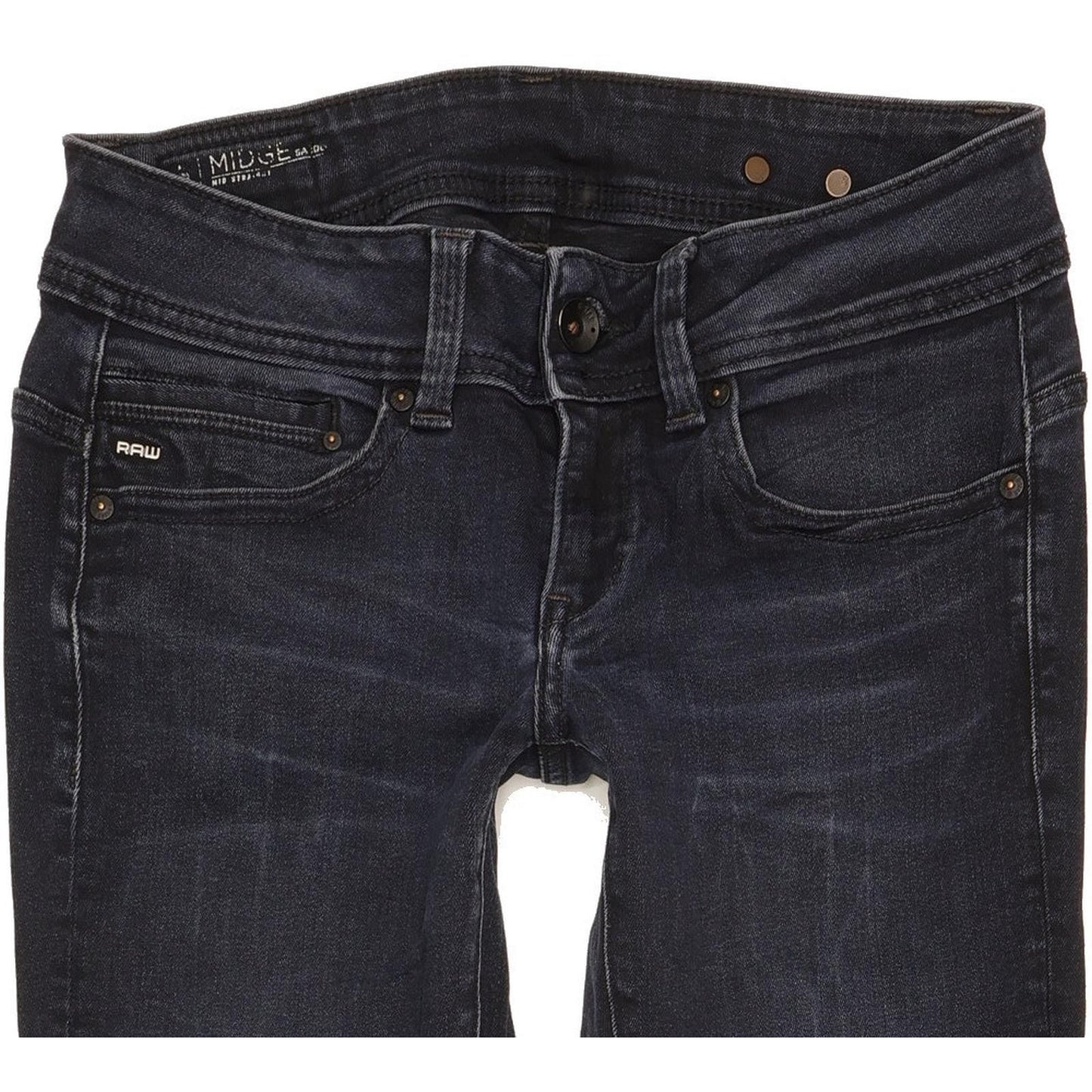 G-Star Midge Saddle Women Navy Straight Slim Stretch Jeans W28 L30