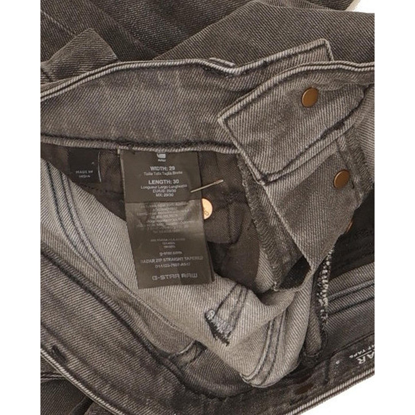 G-Star Radar Men Grey Tapered Regular Stretch Jeans W29 L30