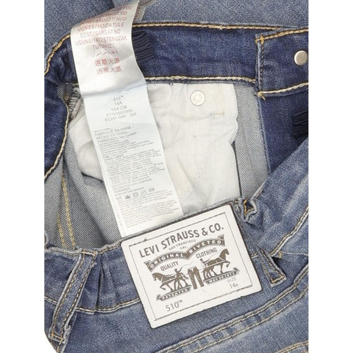 Levi's 510 Kids Blue Skinny Slim Stretch Jeans W26 L30