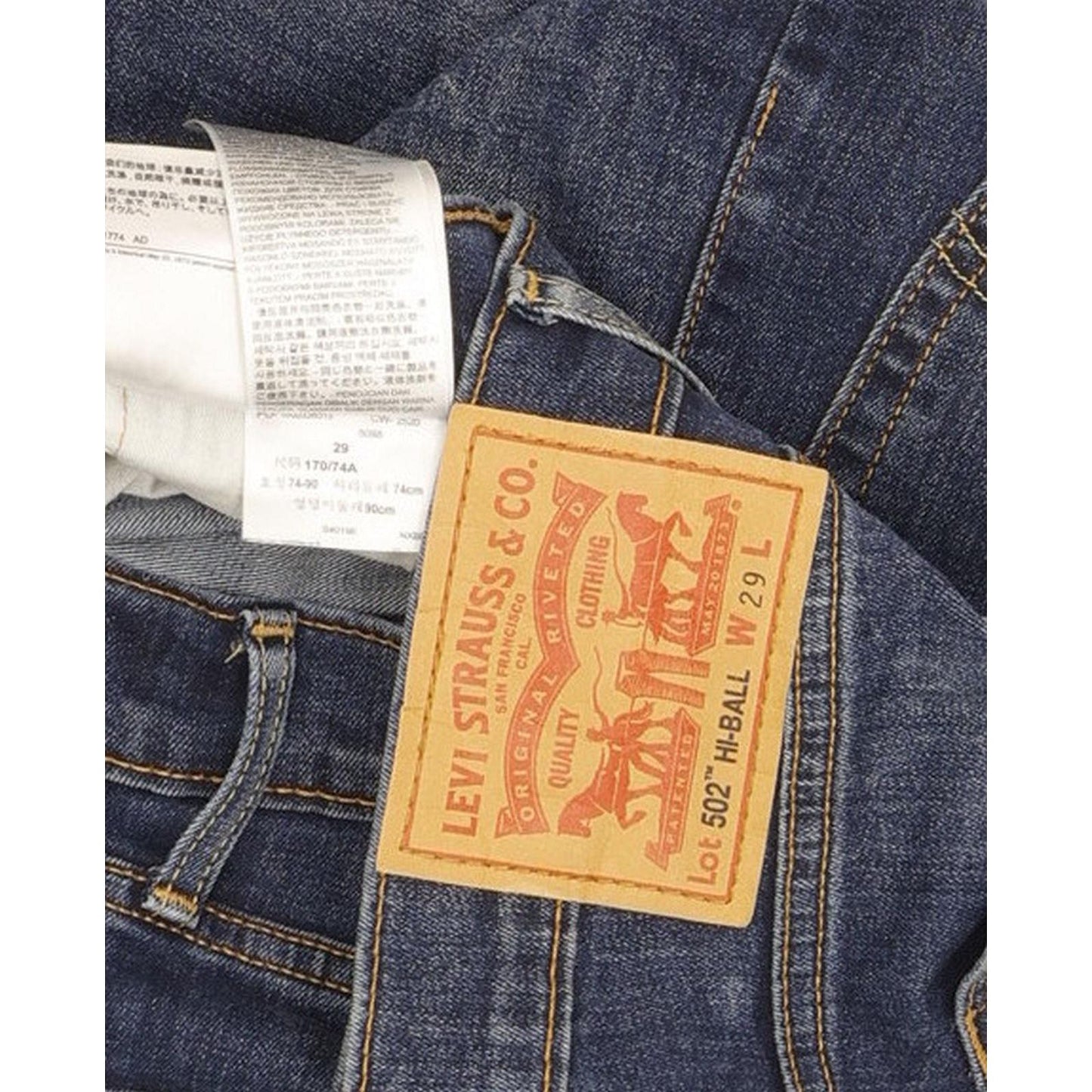 Levi's 502 Hi-Ball Men Blue Tapered Regular Stretch Jeans W29 L29