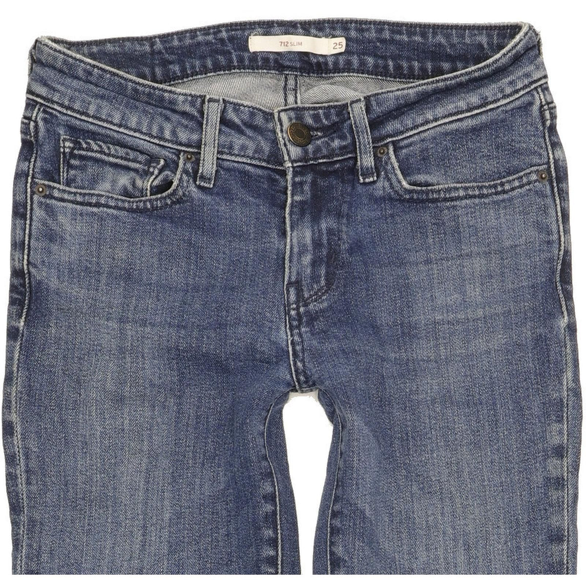 Levi's 712 Women Blue Straight Slim Stretch Jeans W25 L30
