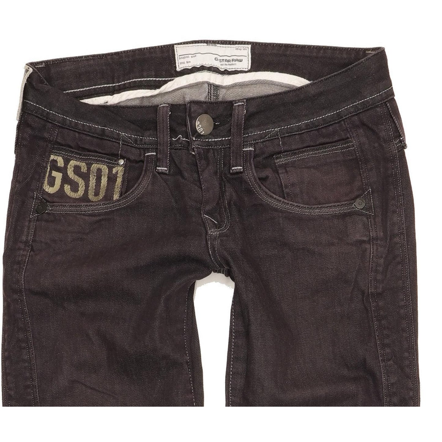 G-Star Saville Women Navy Straight Slim Stretch Jeans W27 L31