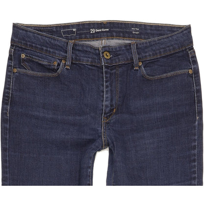 Levi's Demi Curve Women Blue Straight Slim Stretch Jeans W29 L29