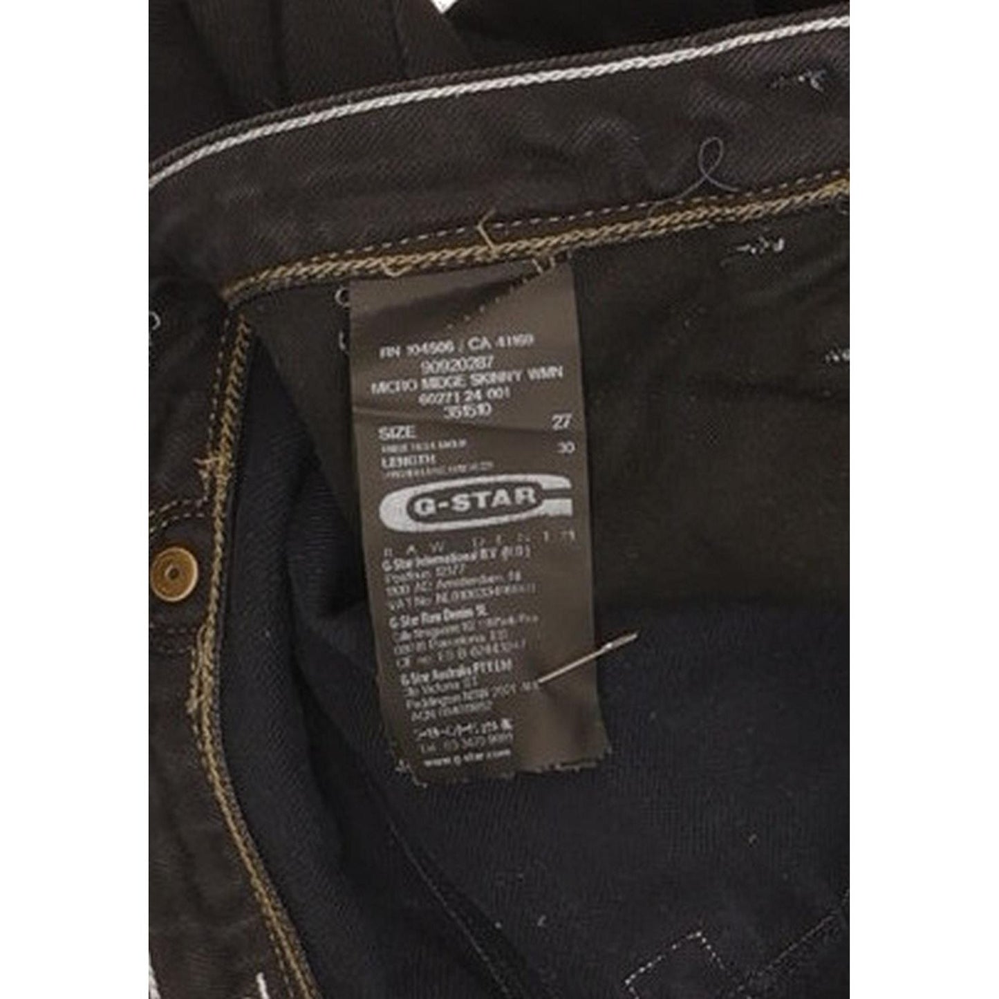 G-Star Micro Midge Women Black Skinny Slim Stretch Jeans W27 L30