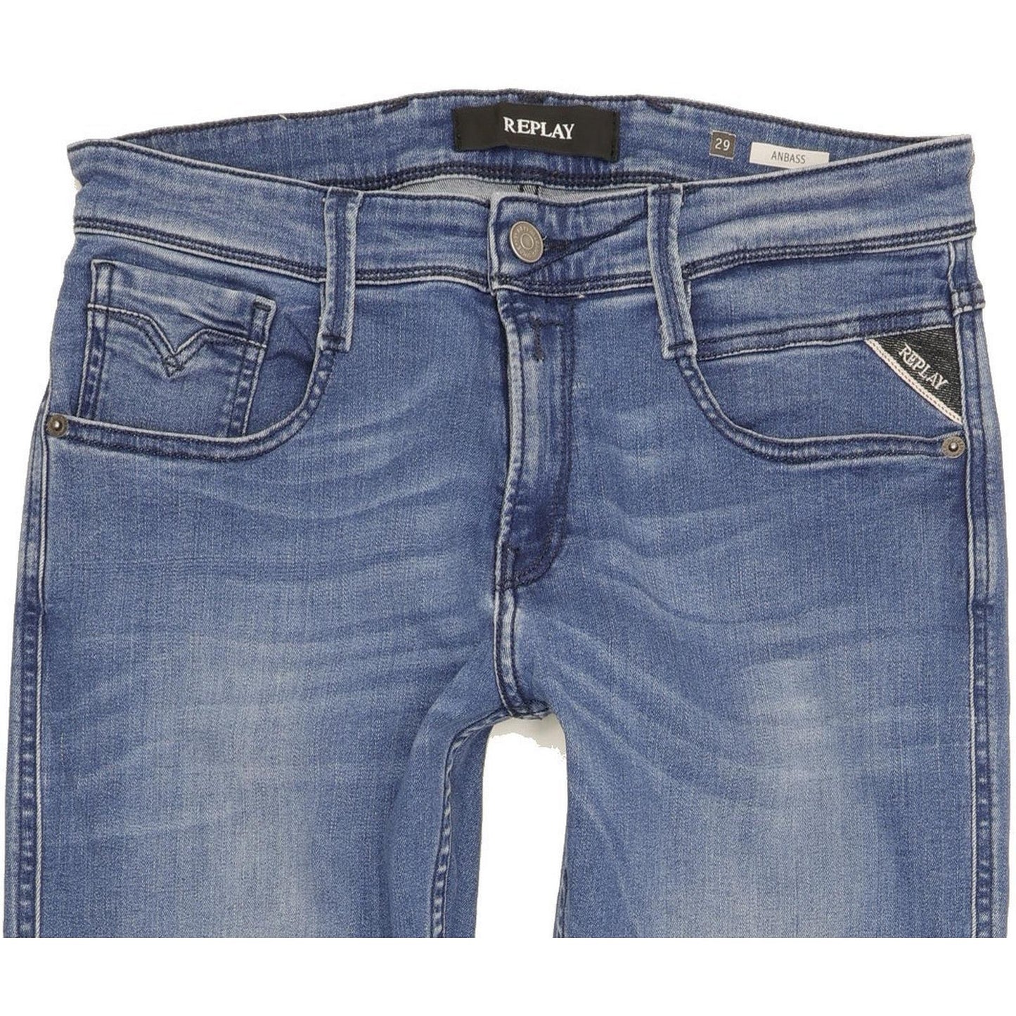 Replay Anbass Men Blue Skinny Slim Stretch Jeans W29 L31