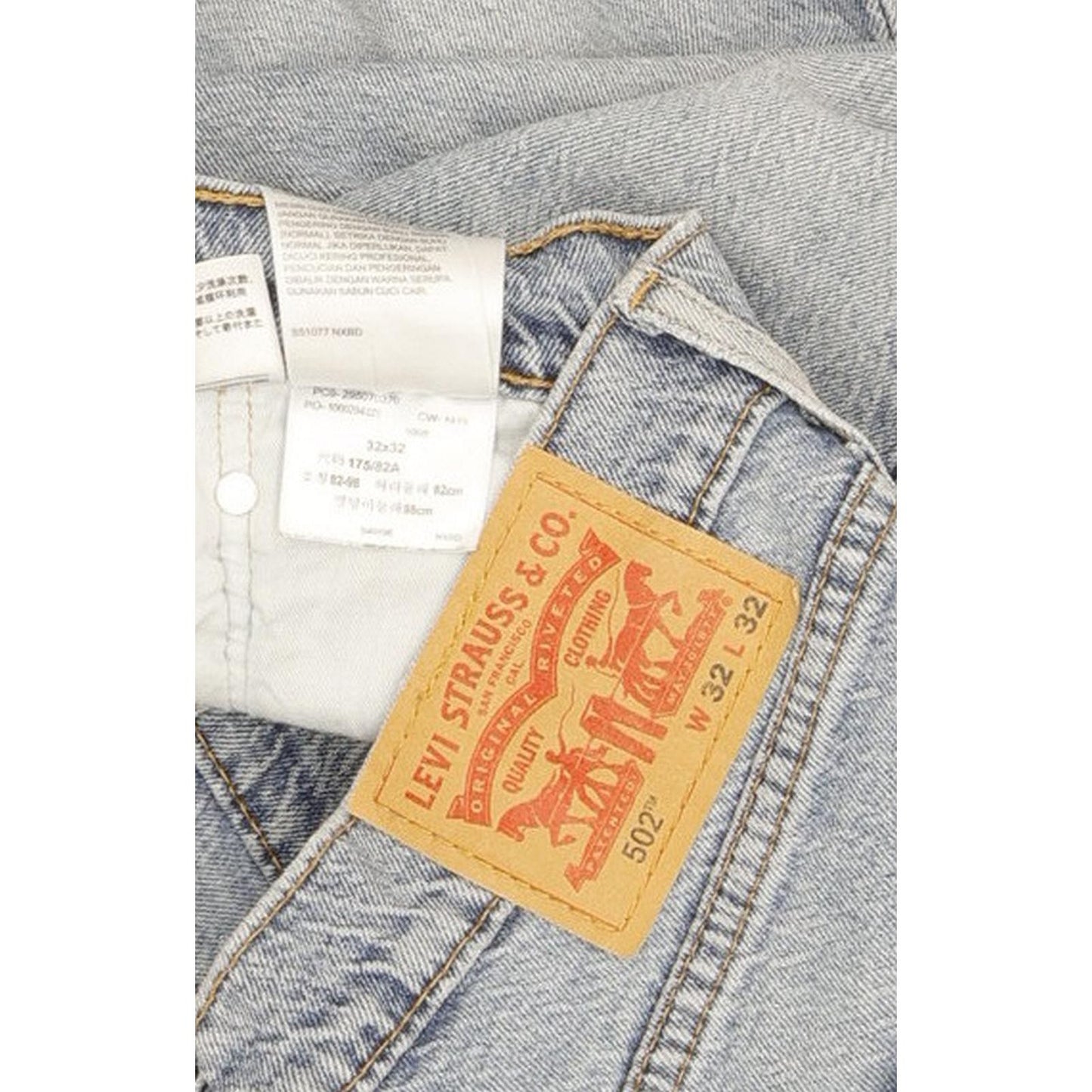 Levi's 502 Men Blue Tapered Regular Stretch Jeans W32 L31