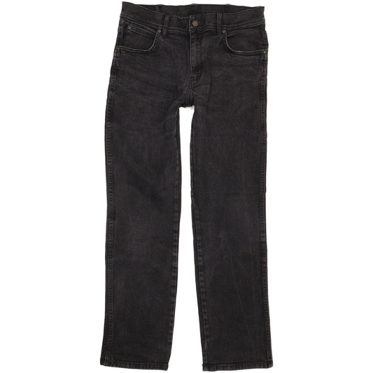 Wrangler Durable Quality Men Black Straight Regular Stretch Jeans W33 L31