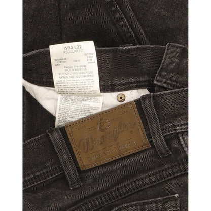 Wrangler Durable Quality Men Black Straight Regular Stretch Jeans W33 L31