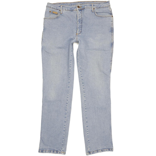Wrangler Texas Men Blue Straight Regular Stretch Jeans W38 L33