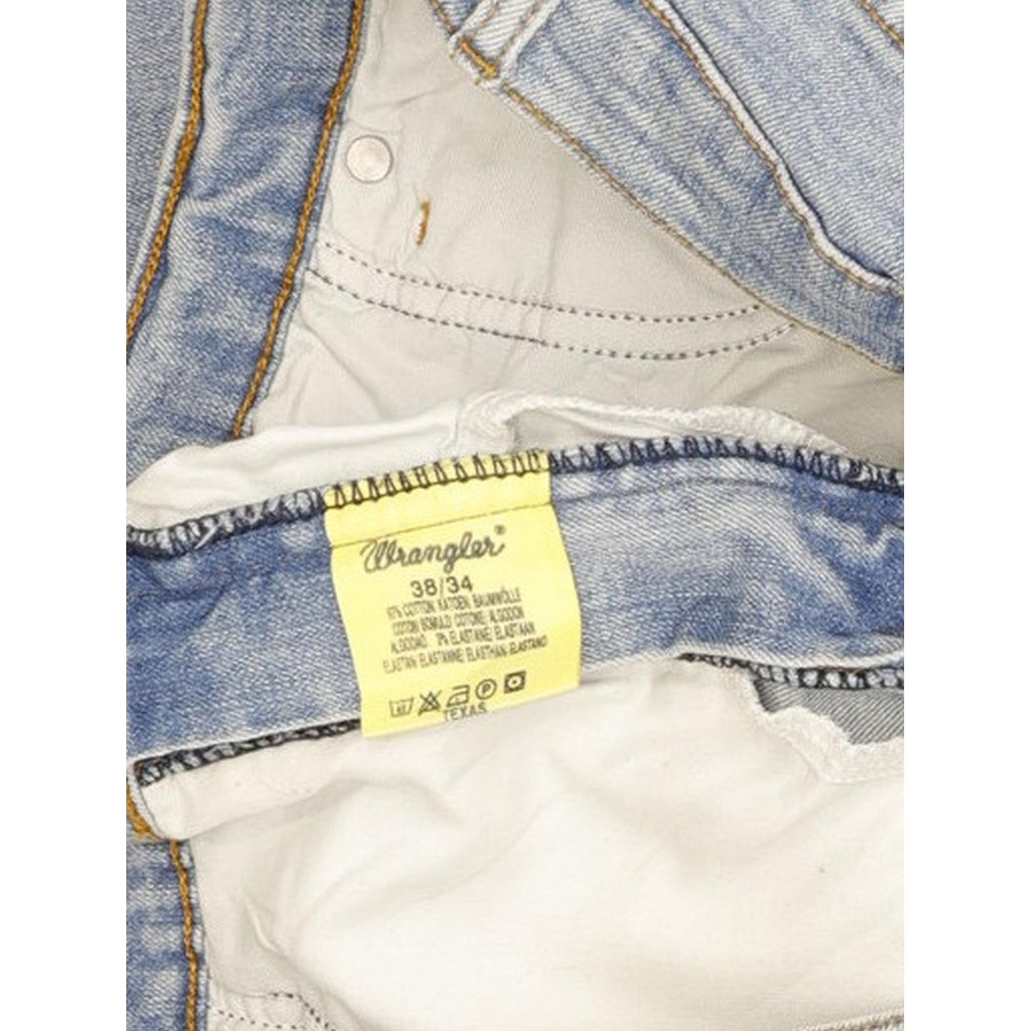 Wrangler Texas Men Blue Straight Regular Stretch Jeans W38 L33