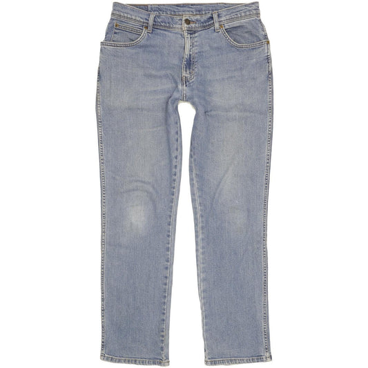 Wrangler Durable Quality Men Blue Straight Regular Stretch Jeans W34 L31