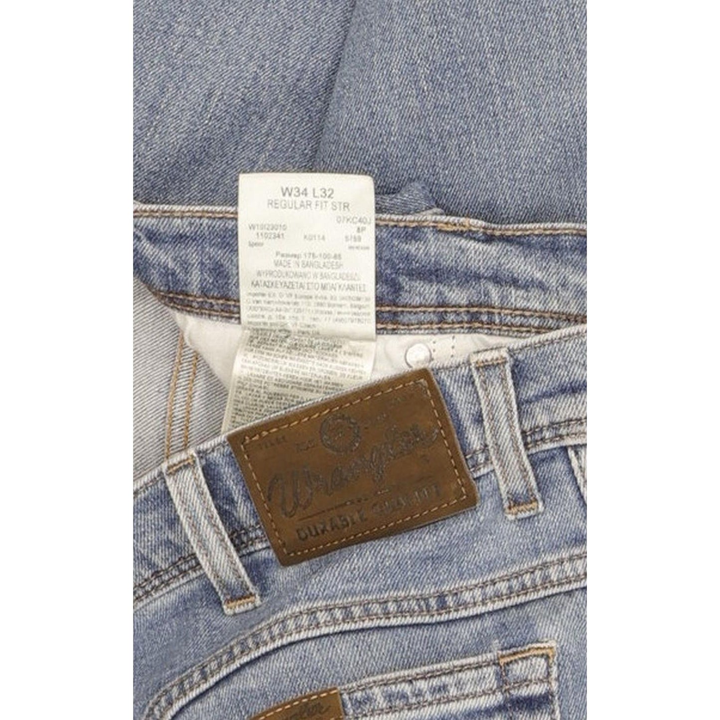 Wrangler Durable Quality Men Blue Straight Regular Stretch Jeans W34 L31