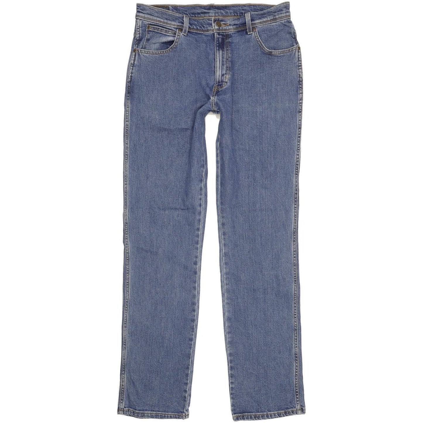 Wrangler Durable Quality Men Blue Straight Regular Stretch Jeans W34 L34