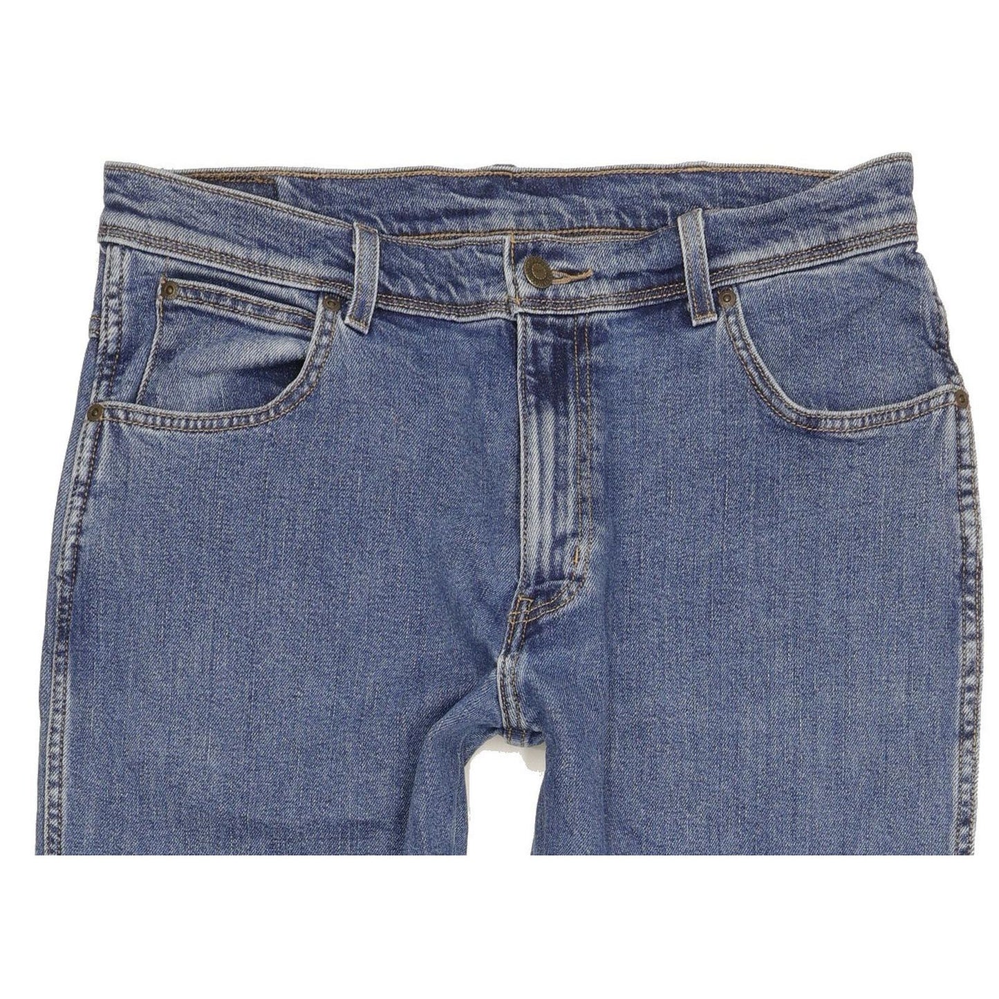 Wrangler Durable Quality Men Blue Straight Regular Stretch Jeans W34 L34