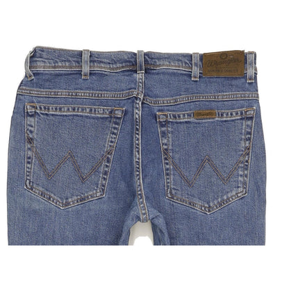 Wrangler Durable Quality Men Blue Straight Regular Stretch Jeans W34 L34