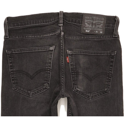 Levi's 512 Men Black Tapered Slim Stretch Jeans W31 L30