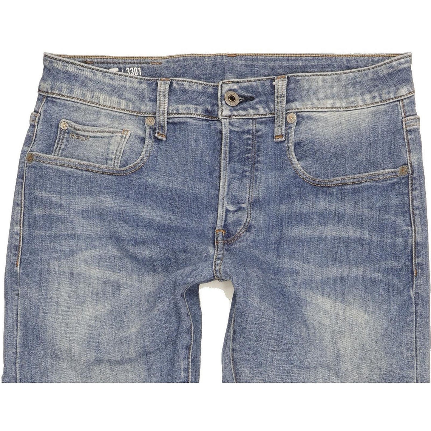 G-Star 3301 Men Blue Skinny Slim Stretch Jeans W30 L31