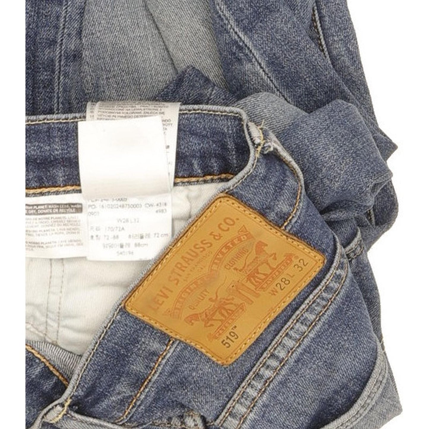 Levi's 519 Men Blue Skinny Slim Stretch Jeans W28 L32