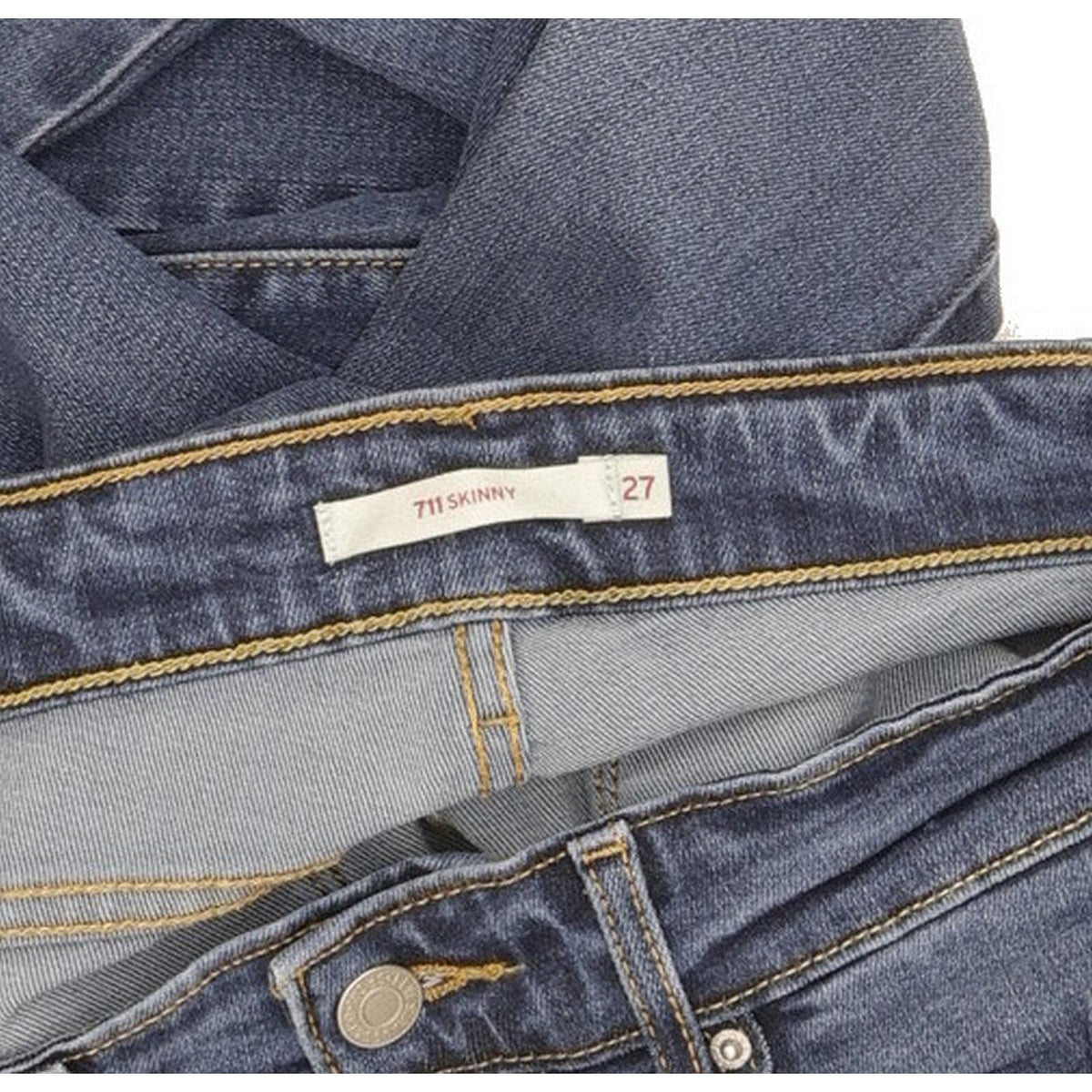 Levi's 711 Women Blue Skinny Slim Stretch Jeans W27 L31