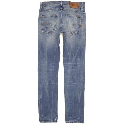 G-Star 3301 Men Blue Straight Slim Stretch Jeans W32 L34