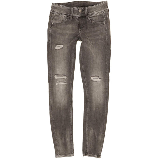 G-Star Lynn Mid Women Charcoal Skinny Slim Stretch Jeans W27 L31