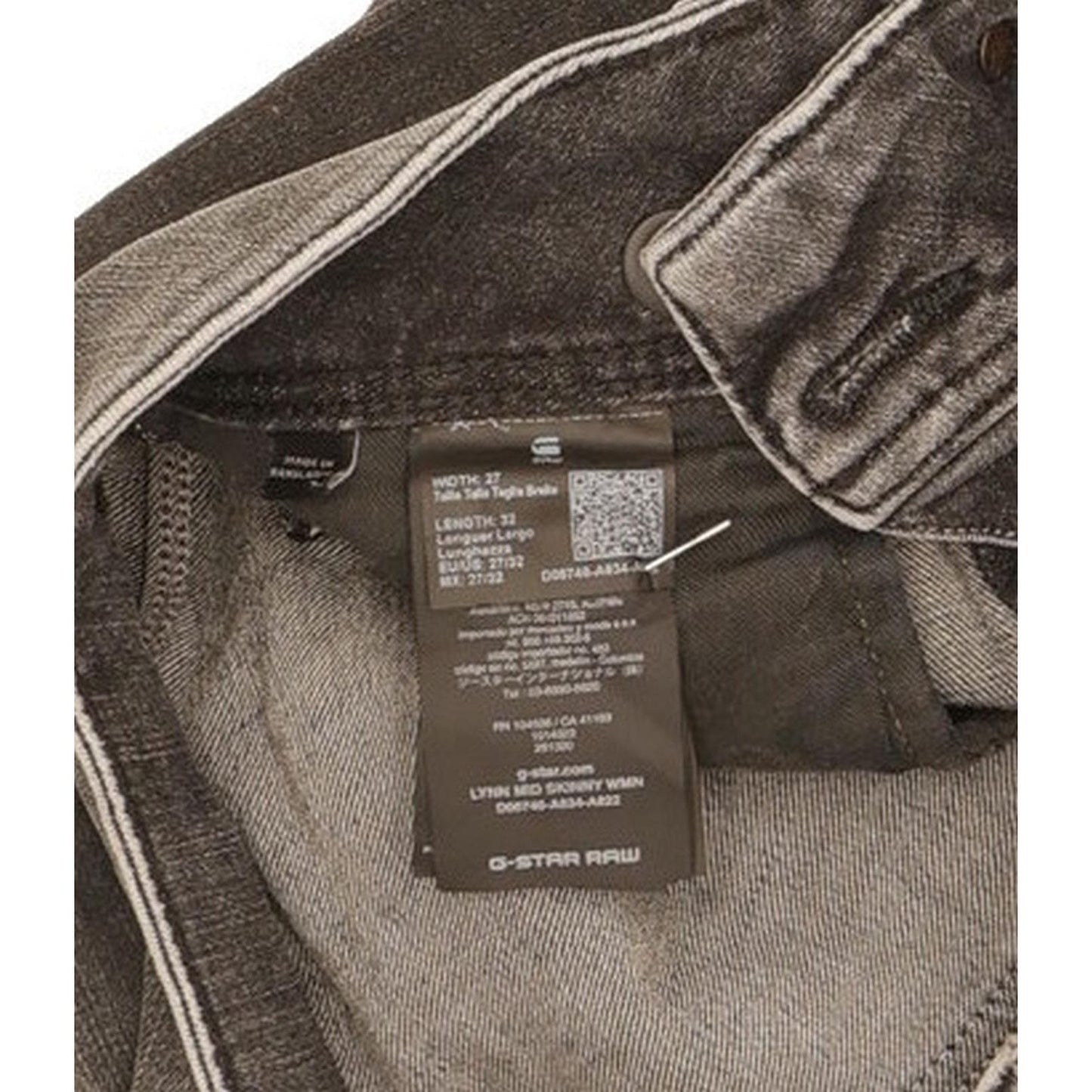 G-Star Lynn Mid Women Charcoal Skinny Slim Stretch Jeans W27 L31