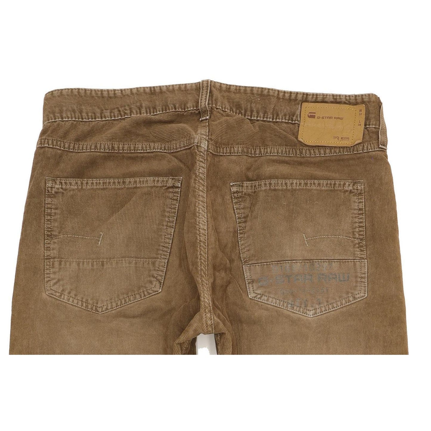 G-Star Men Brown Straight Loose Jeans W32 L33