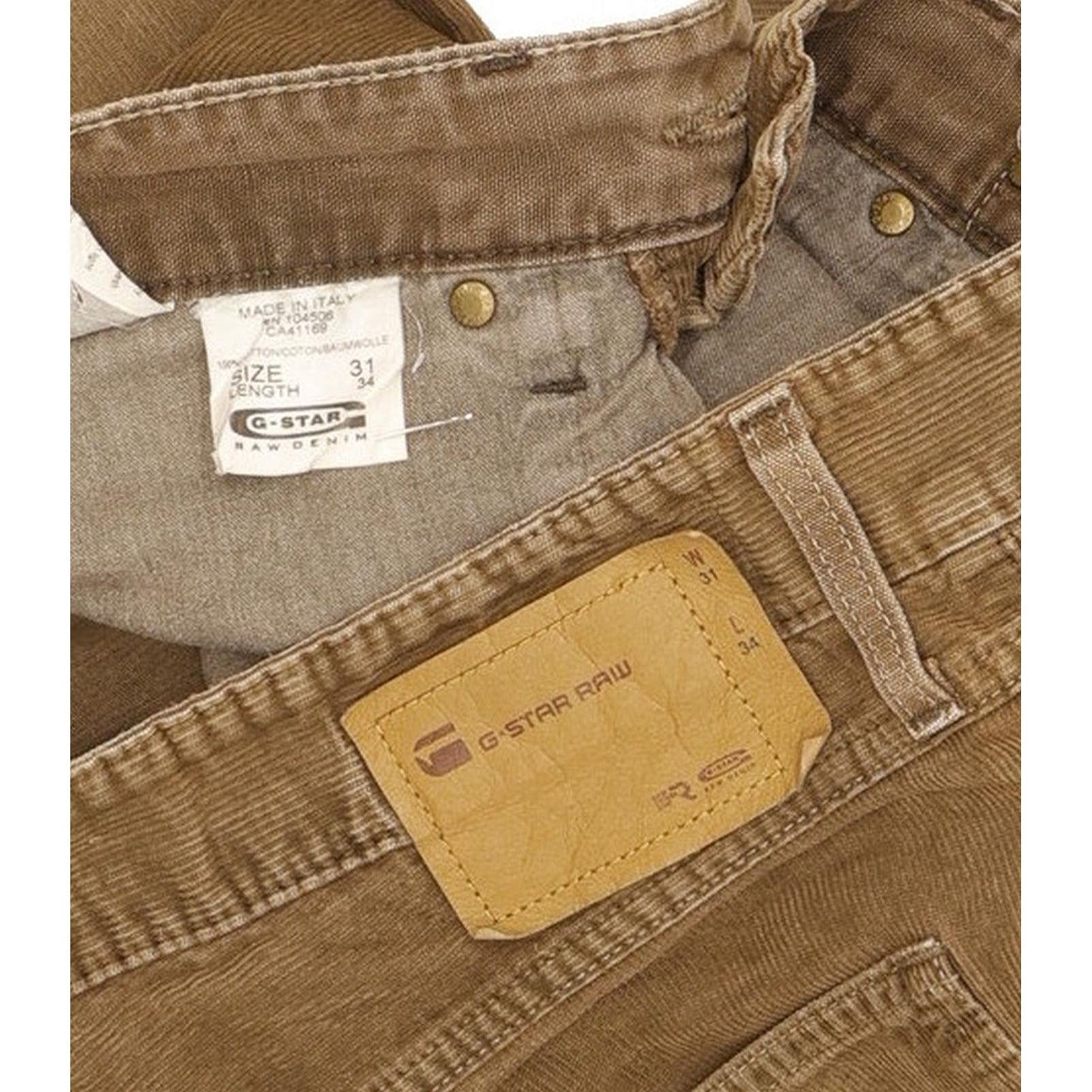 G-Star Men Brown Straight Loose Jeans W32 L33
