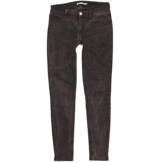 Levi's 710 Super Women Black Skinny Slim Stretch Jeans W29 L29