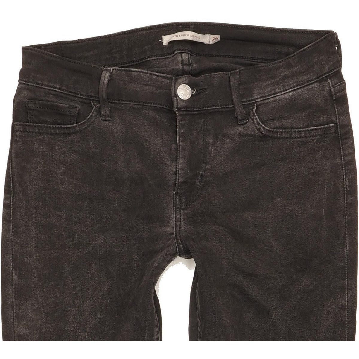 Levi's 710 Super Women Black Skinny Slim Stretch Jeans W29 L29