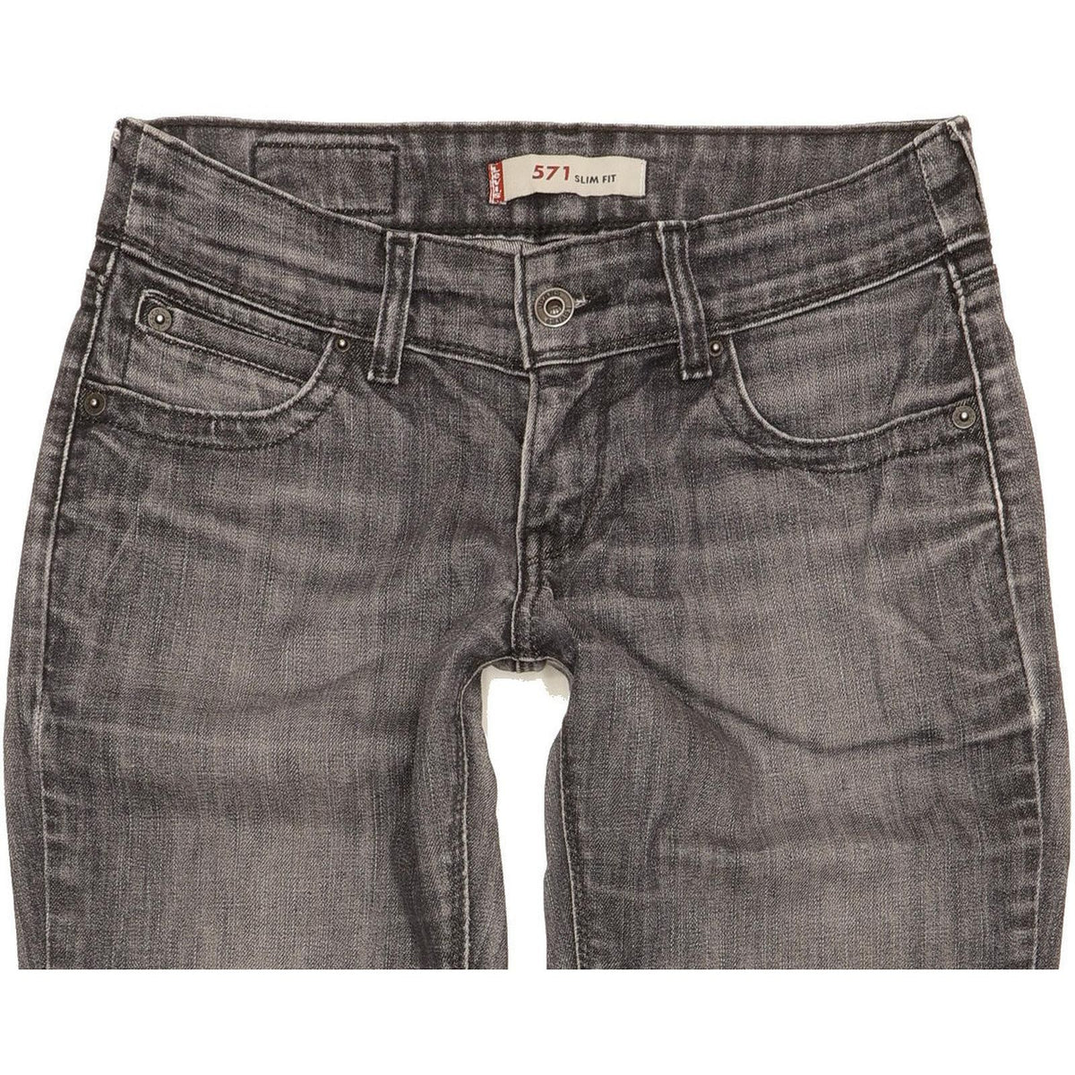 Levi's 571 Women Charcoal Straight Slim Stretch Jeans W29 L27