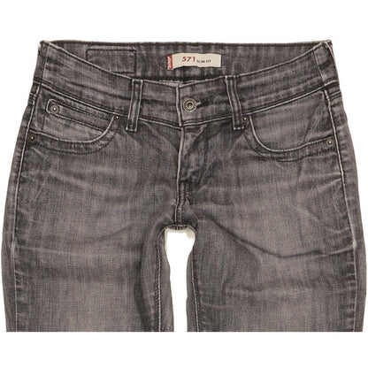 Levi's 571 Women Charcoal Straight Slim Stretch Jeans W29 L27
